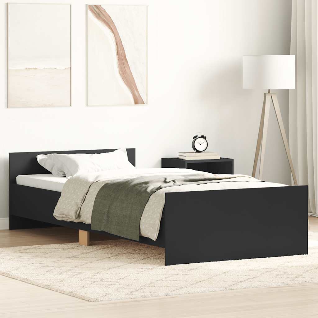 Sengeramme Svart 100X200 Cm Konstruert Tre