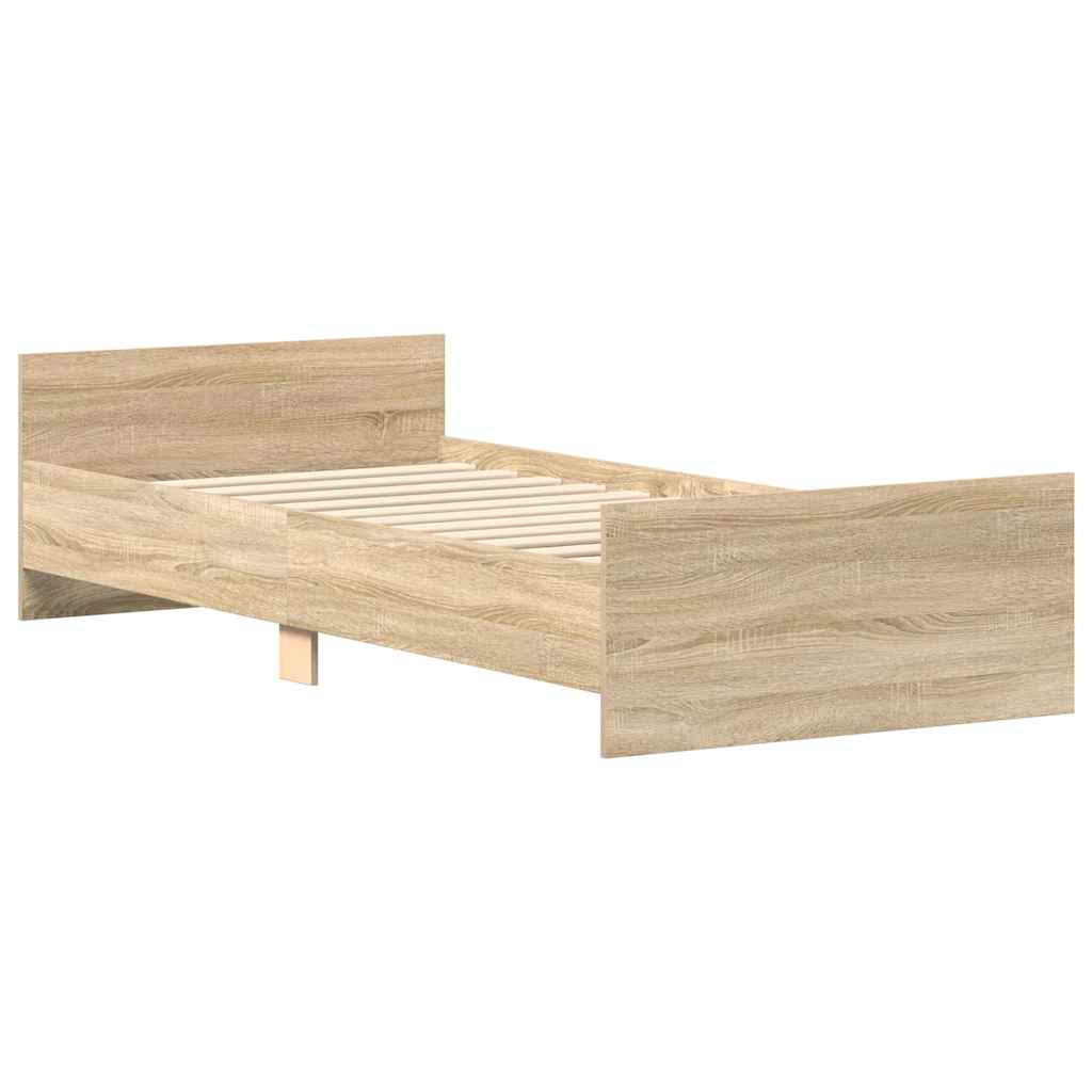 Sengeramme Uten Madrass Sonoma Eik 100X200 Cm Konstruert Tre