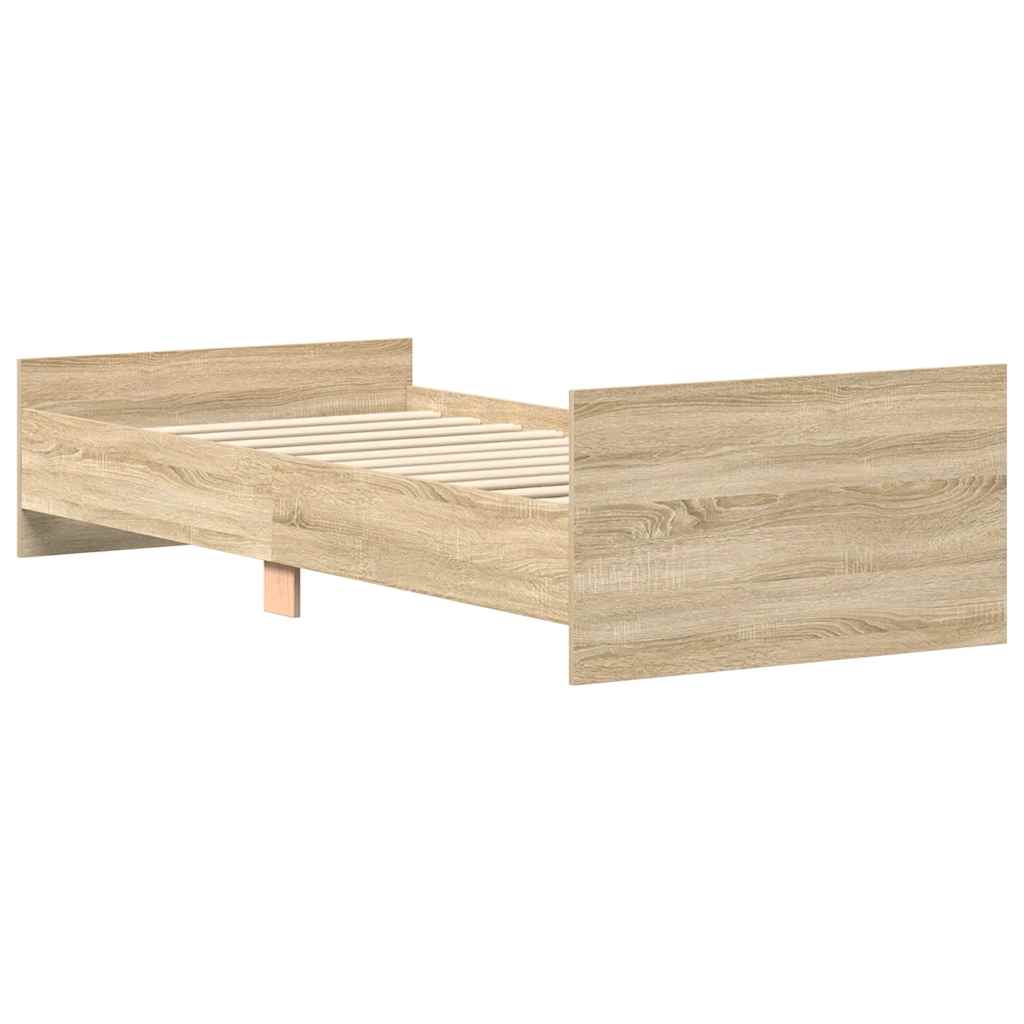 Sengeramme Uten Madrass Sonoma Eik 100X200 Cm Konstruert Tre