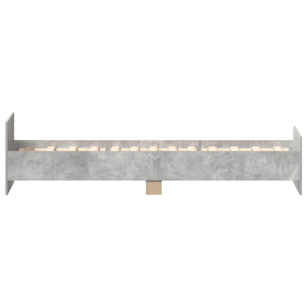 Sengeramme Betonggrå 100X200 Cm Konstruert Tre