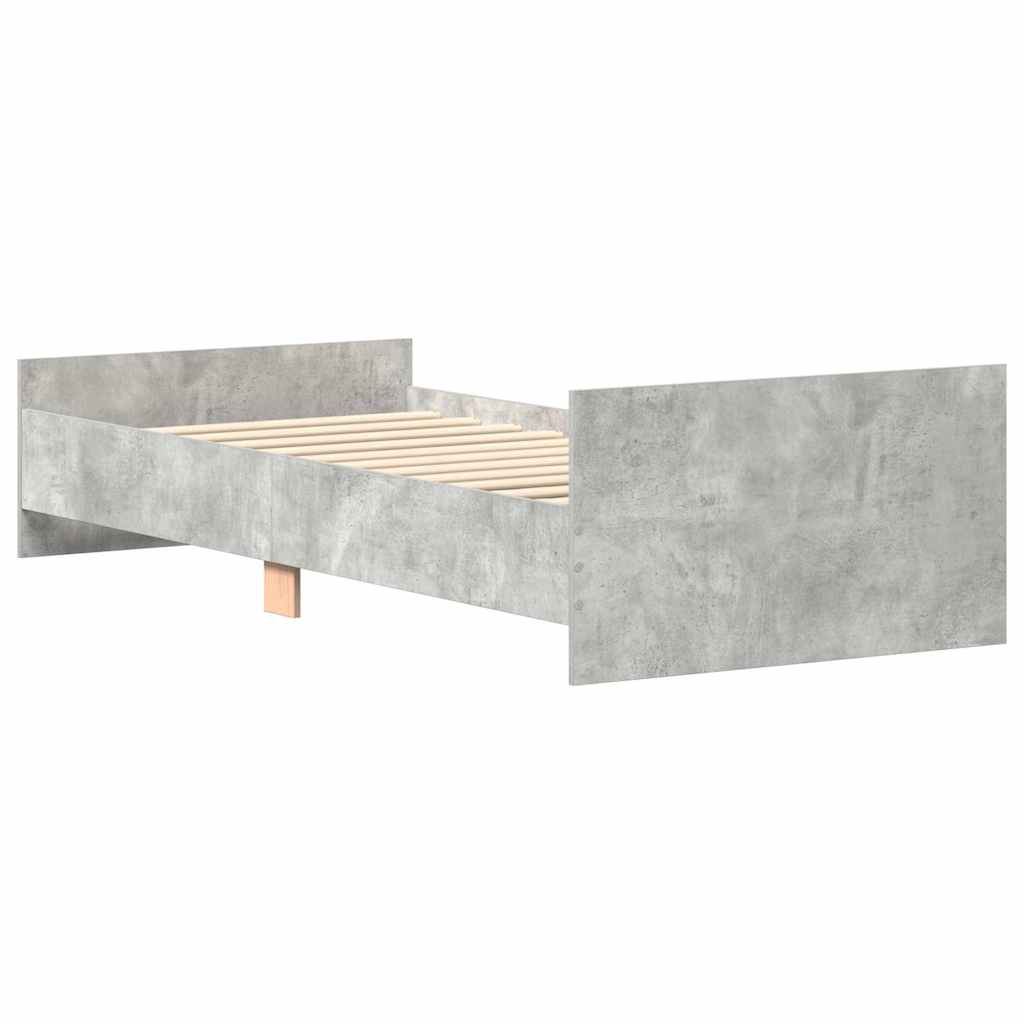 Sengeramme Betonggrå 100X200 Cm Konstruert Tre