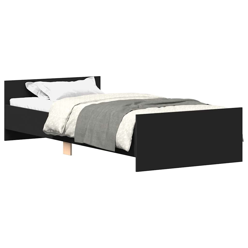 Sengeramme Svart 90X190 Cm Konstruert Tre