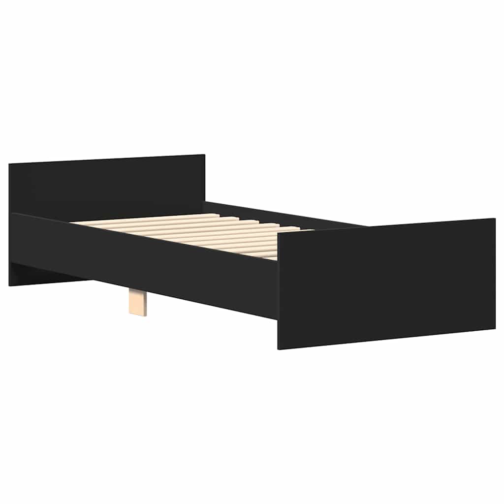 Sengeramme Svart 90X190 Cm Konstruert Tre