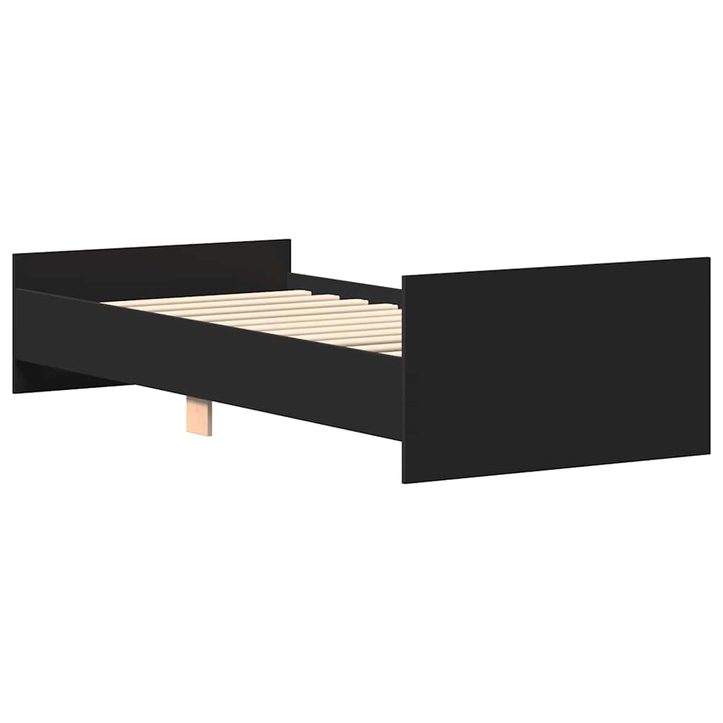 Sengeramme Svart 90X190 Cm Konstruert Tre