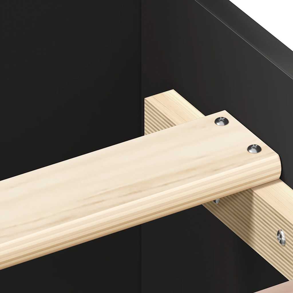Sengeramme Svart 90X190 Cm Konstruert Tre