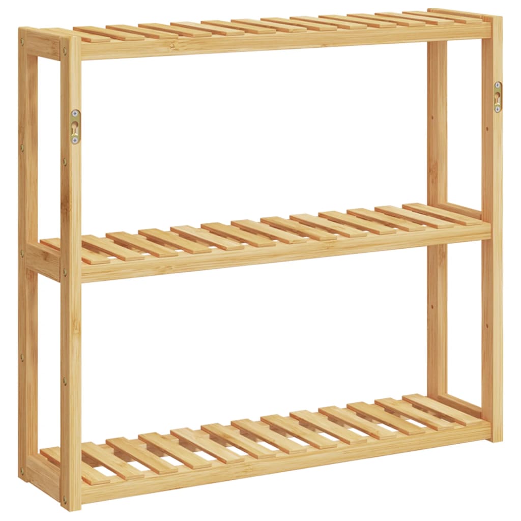 Baderomshylle 3 Hyller Veggmontert 60X15X54 Cm Bambus