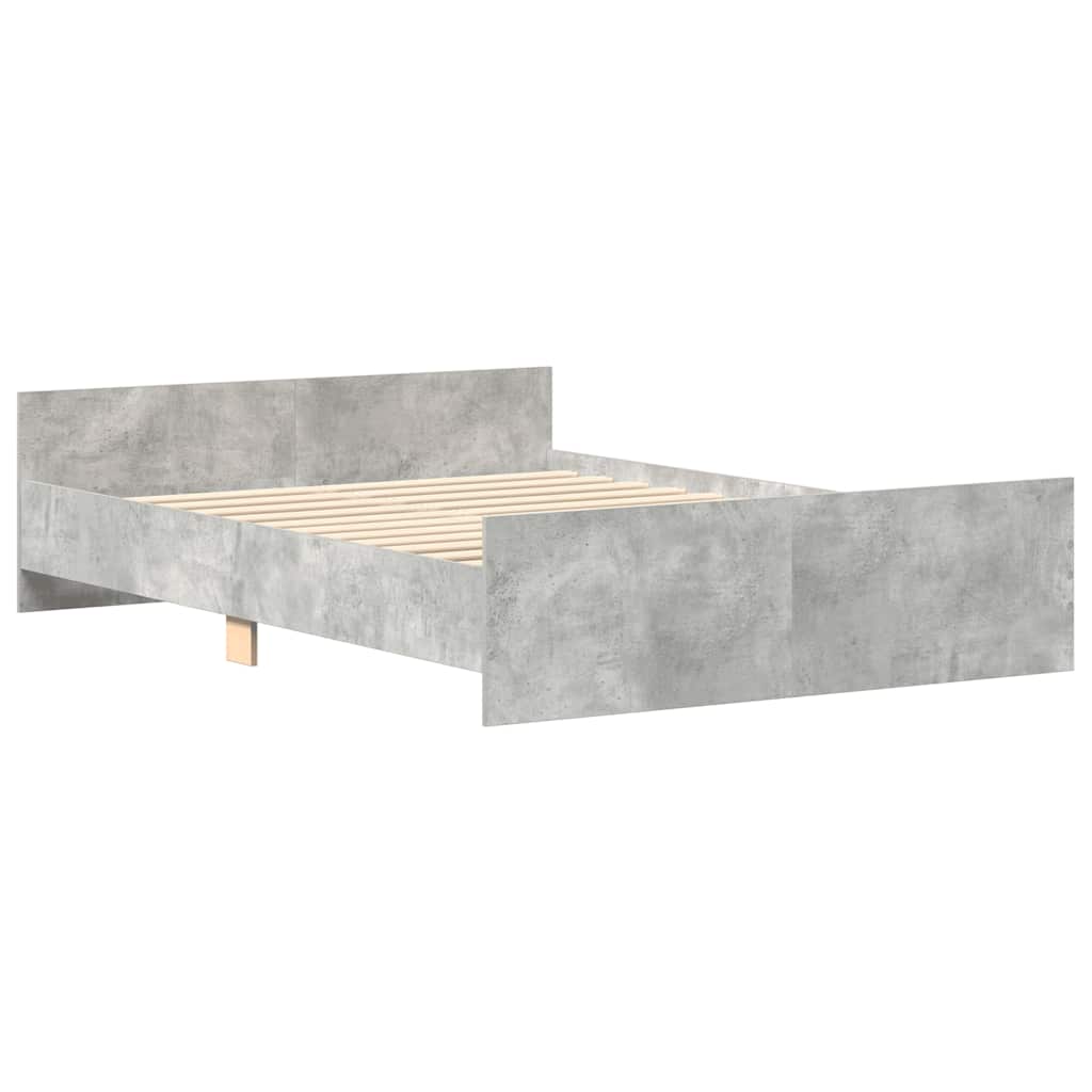 Sengeramme Med Hode- Og Fotgavl Betonggrå 120X200 Cm