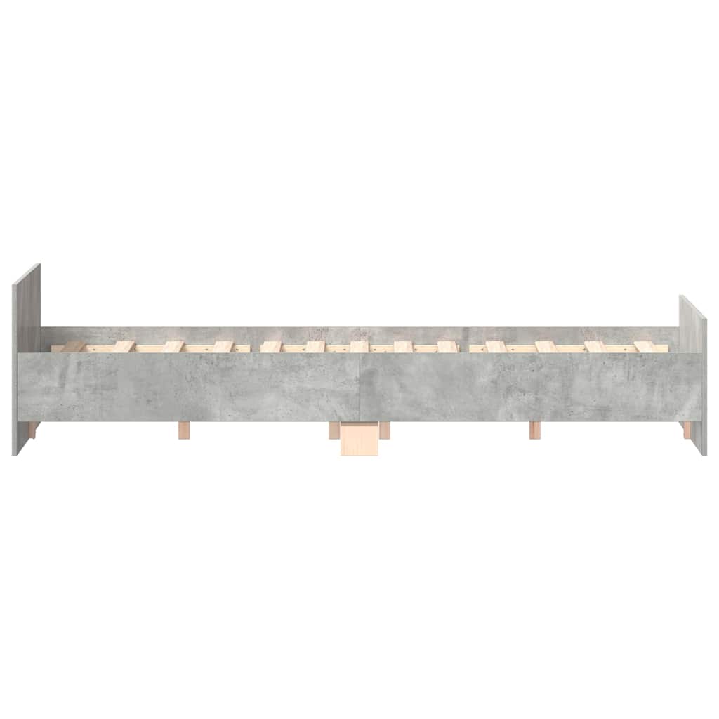 Sengeramme Med Hode- Og Fotgavl Betonggrå 120X200 Cm