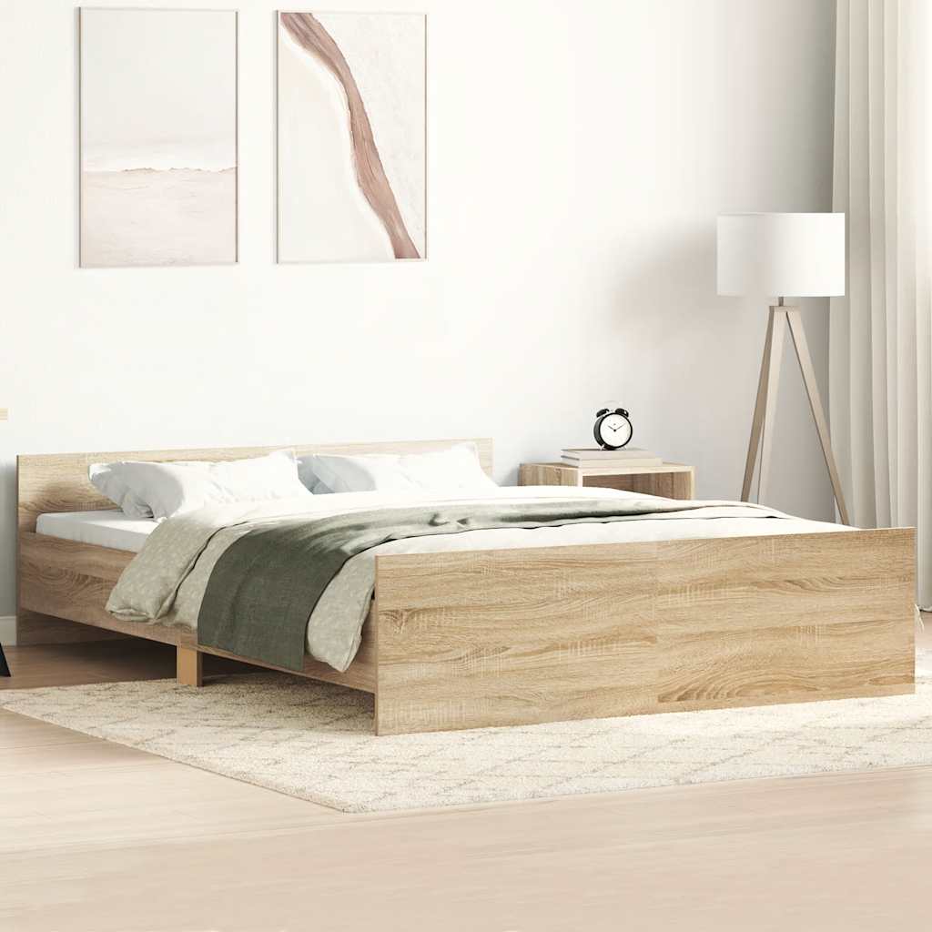 Sengeramme Med Hode- Og Fotgavl Sonoma Eik 140X200 Cm
