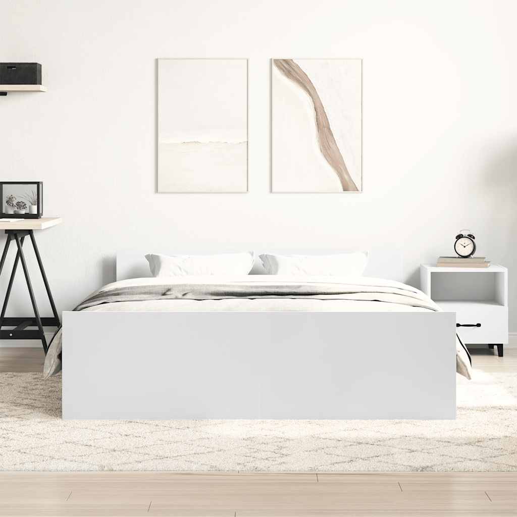Sengeramme Med Hode- Og Fotgavl Hvit 120X190 Cm