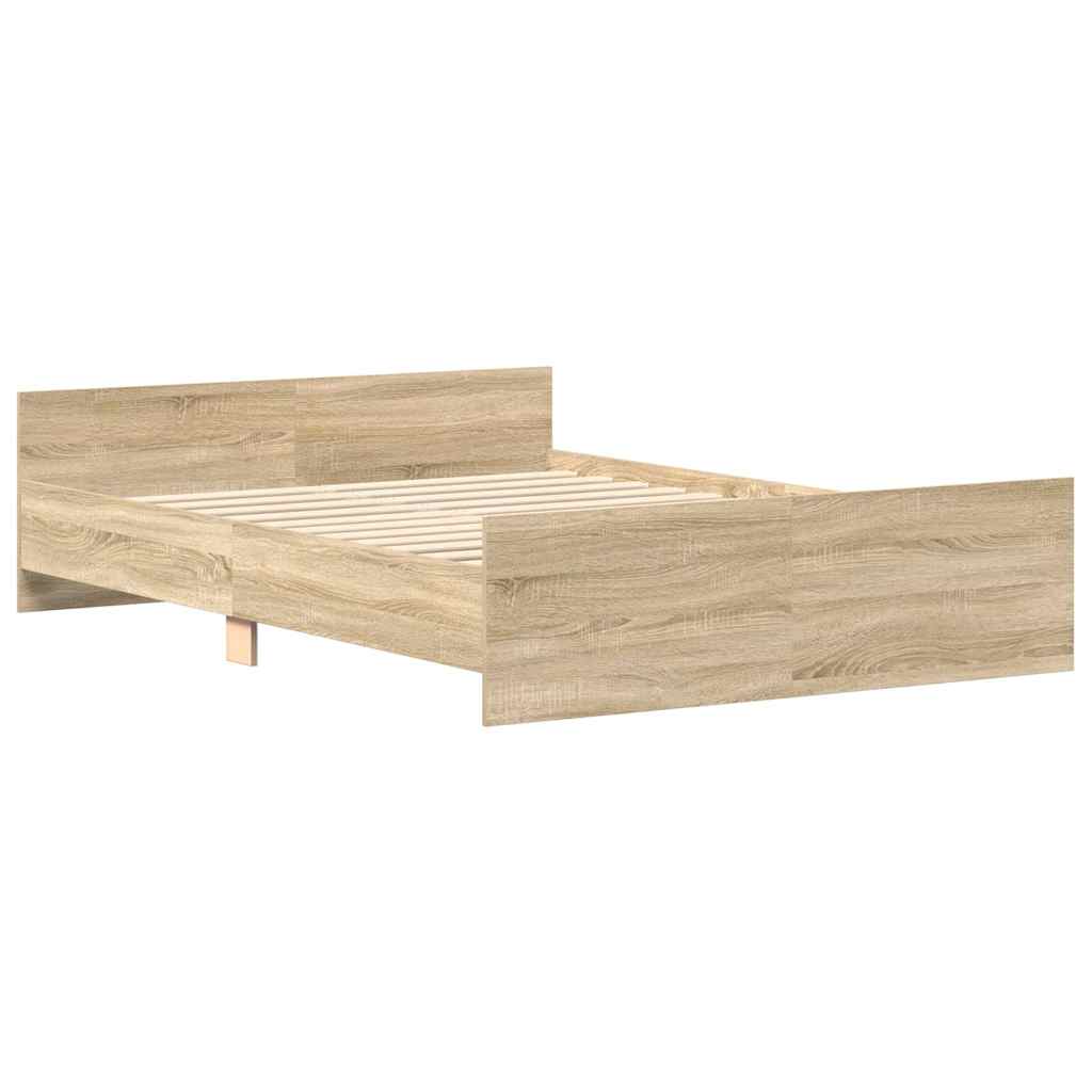 Sengeramme Med Hode- Og Fotgavl Betonggrå 120X190 Cm