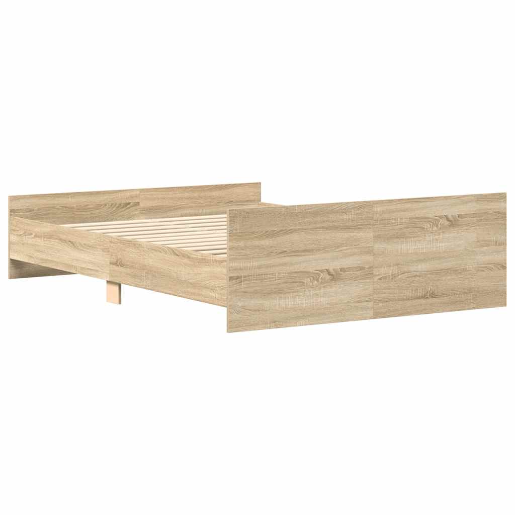 Sengeramme Med Hode- Og Fotgavl Betonggrå 120X190 Cm