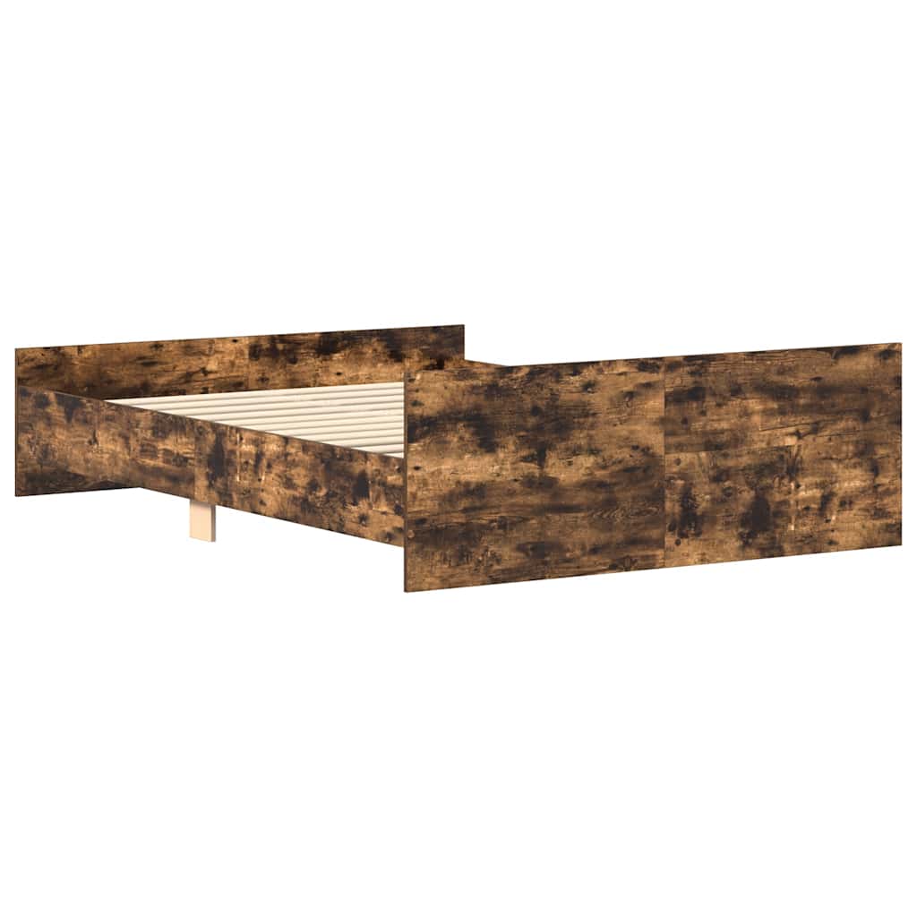 Sengeramme Med Hode- Og Fotgavl Røkt Eik 120X190 Cm