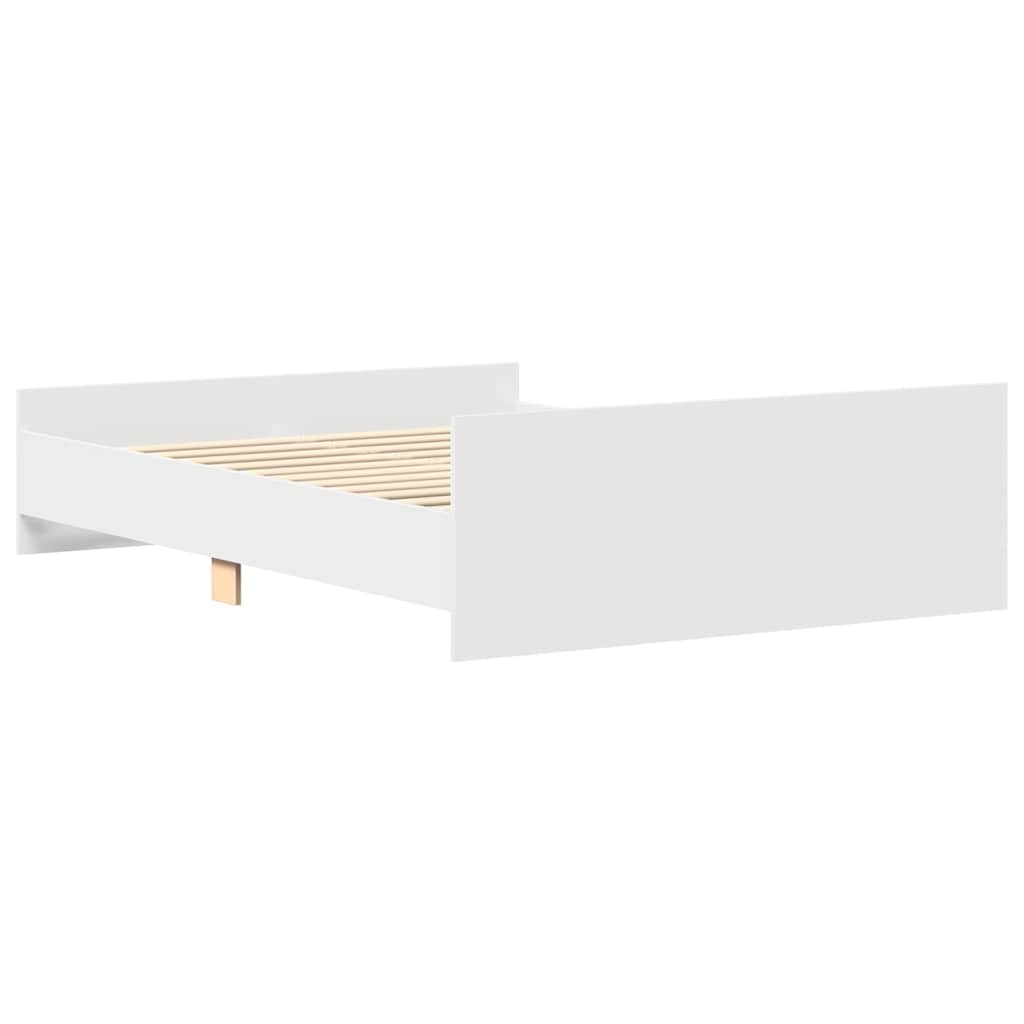 Sengeramme Med Hode- Og Fotgavl Hvit 140X190 Cm