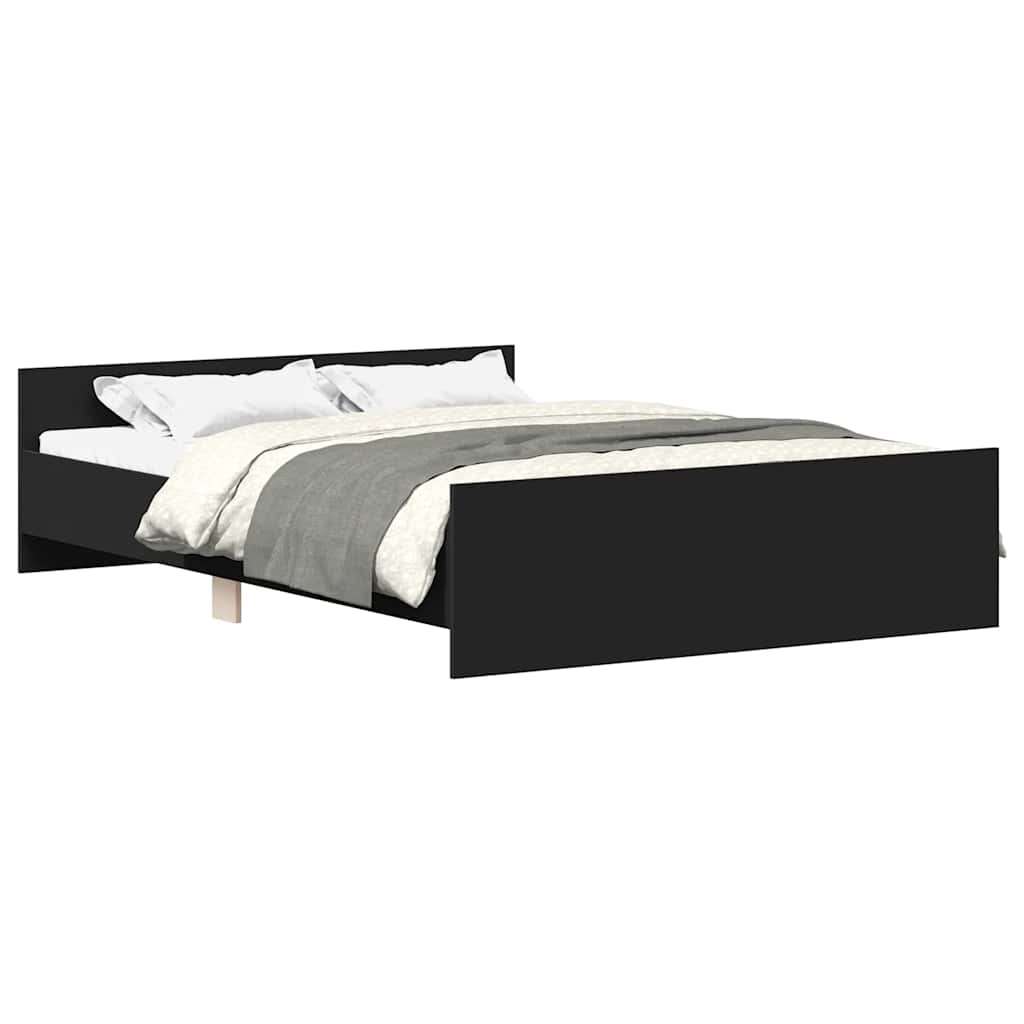 Sengeramme Med Hode- Og Fotgavl Svart 140X190 Cm
