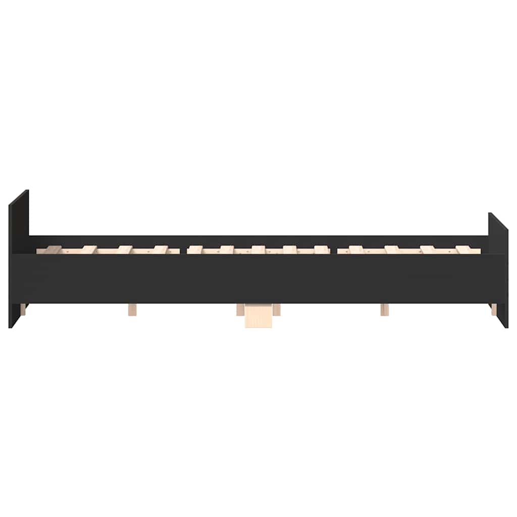 Sengeramme Med Hode- Og Fotgavl Svart 140X190 Cm