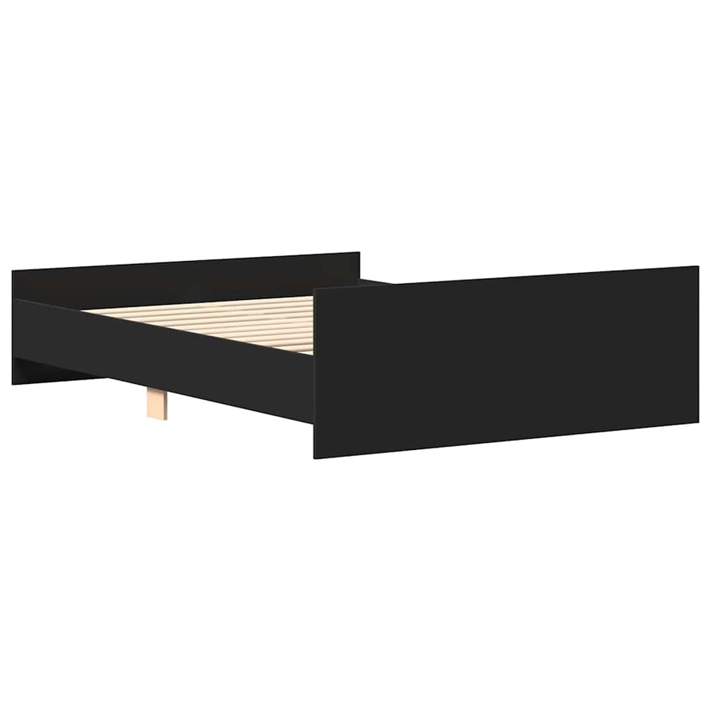 Sengeramme Med Hode- Og Fotgavl Svart 140X190 Cm