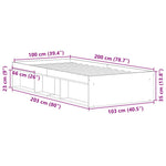Sengeramme Hvit 100X200 Cm