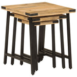 Stablebare Salongbord 3 Stk Heltre Mango Og Jern