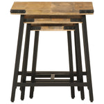 Stablebare Salongbord 3 Stk Heltre Mango Og Jern