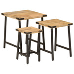 Stablebare Salongbord 3 Stk Heltre Mango Og Jern