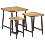 Stablebare Salongbord 3 Stk Heltre Mango Og Jern