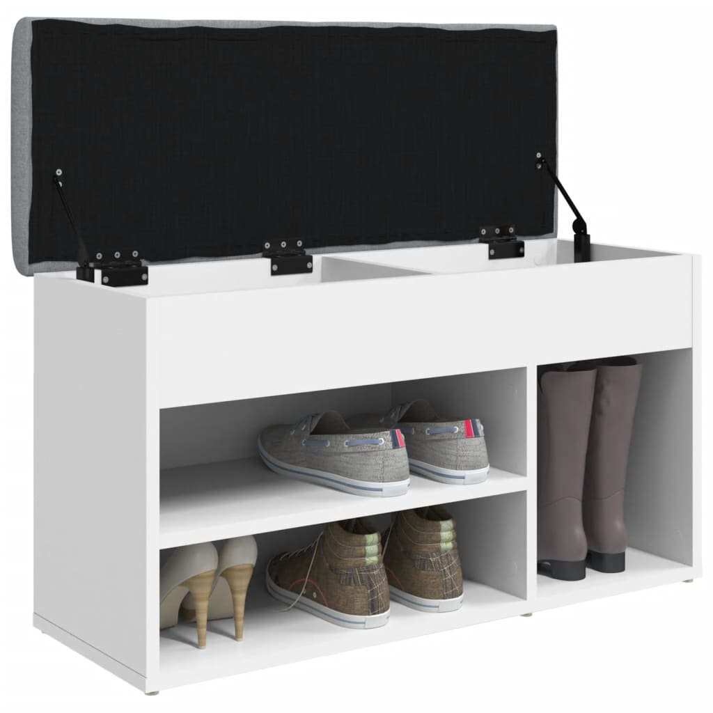 Skobenk Hvit 82X32X45,5 Cm Konstruert Tre