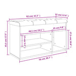 Skobenk Hvit 82X32X45,5 Cm Konstruert Tre