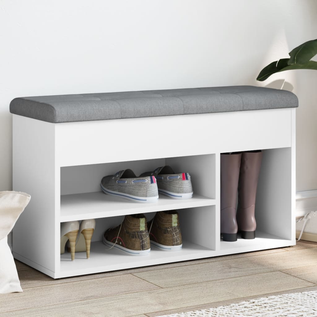 Skobenk Hvit 82X32X45,5 Cm Konstruert Tre