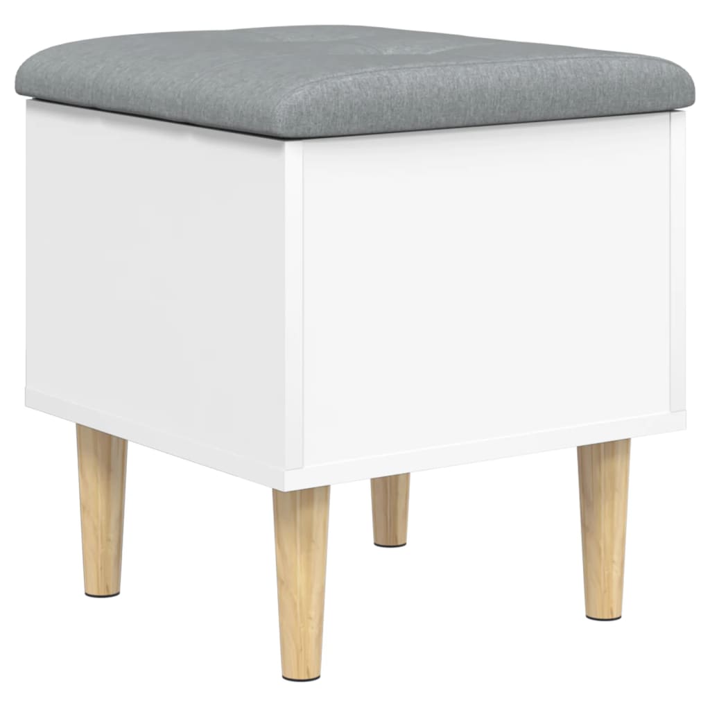 Oppbevaringsbenk Hvit 42X42X46 Cm Konstruert Tre
