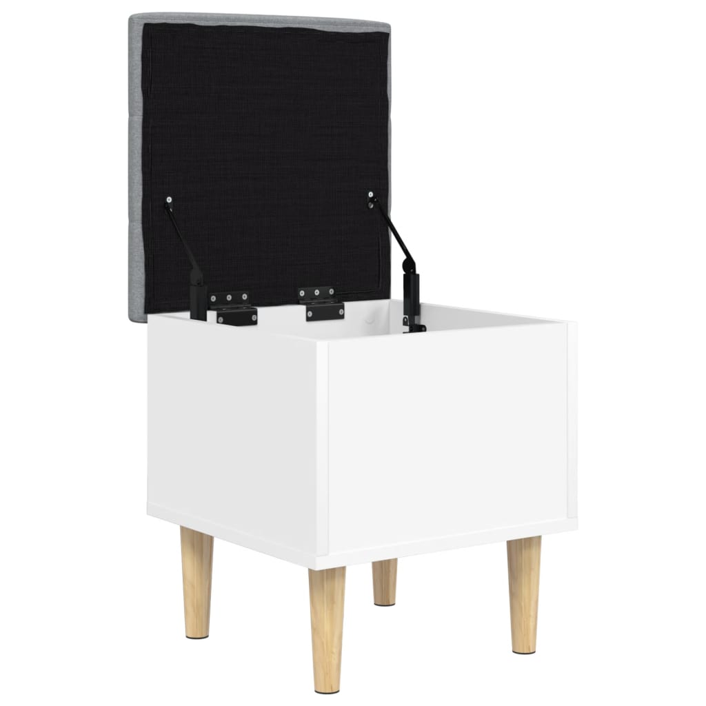 Oppbevaringsbenk Hvit 42X42X46 Cm Konstruert Tre