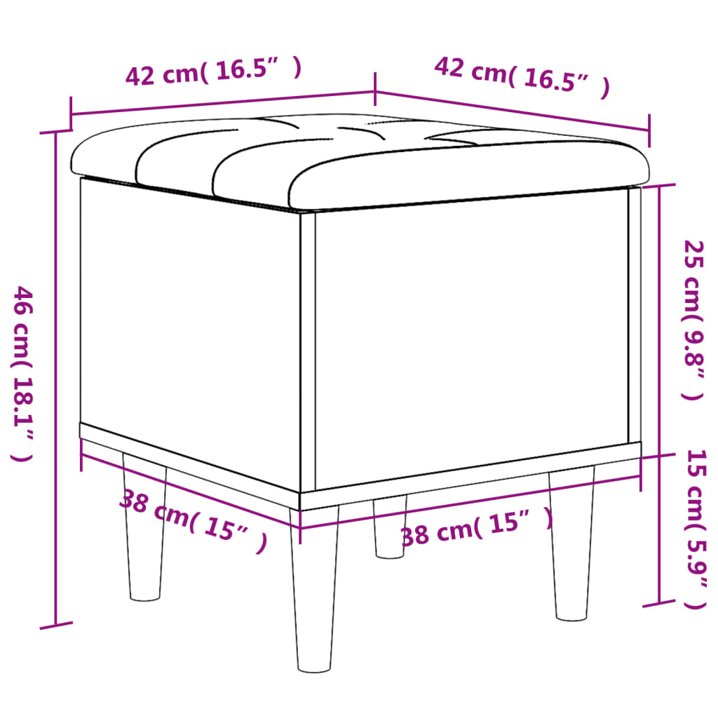 Oppbevaringsbenk Hvit 42X42X46 Cm Konstruert Tre