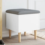 Oppbevaringsbenk Hvit 42X42X46 Cm Konstruert Tre
