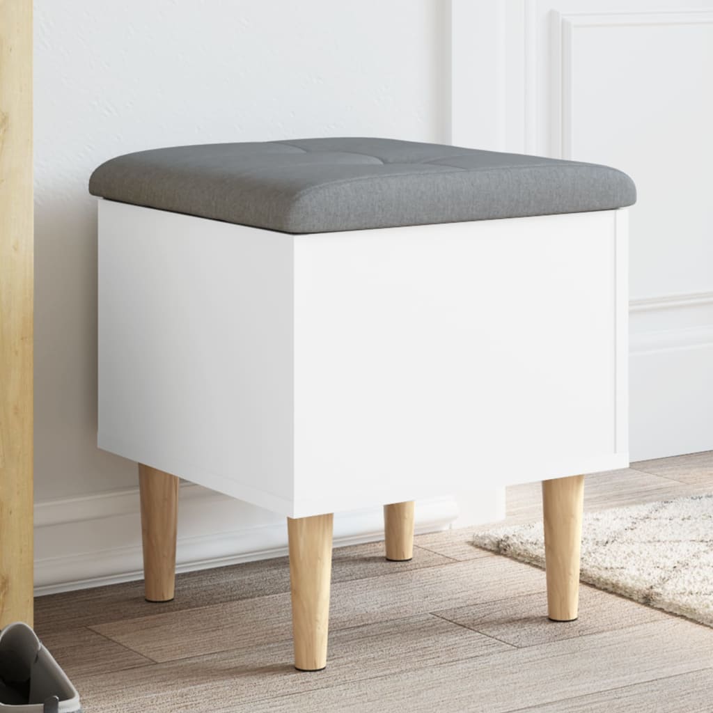 Oppbevaringsbenk Hvit 42X42X46 Cm Konstruert Tre