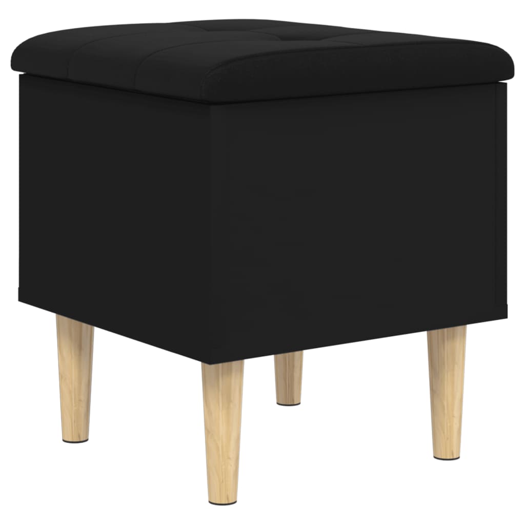 Oppbevaringsbenk Svart 42X42X46 Cm Konstruert Tre