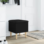 Oppbevaringsbenk Svart 42X42X46 Cm Konstruert Tre