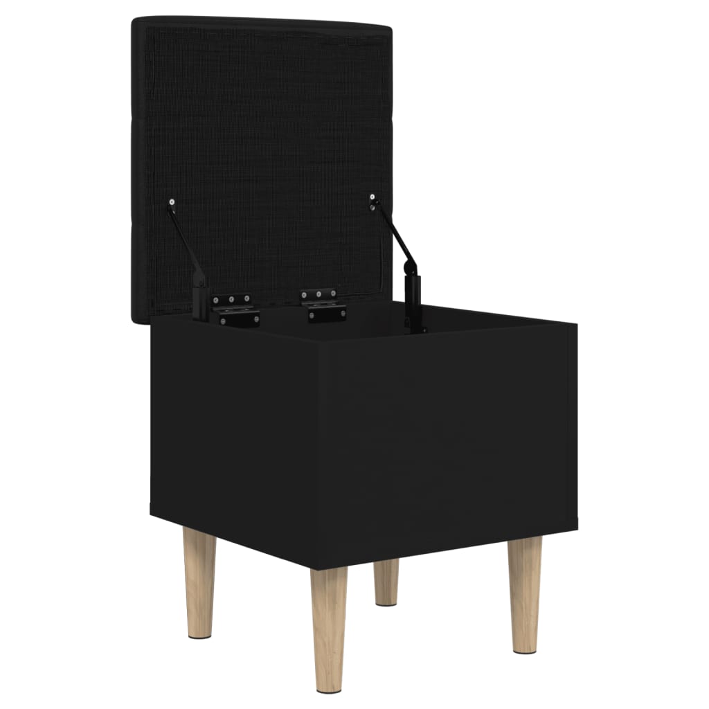 Oppbevaringsbenk Svart 42X42X46 Cm Konstruert Tre