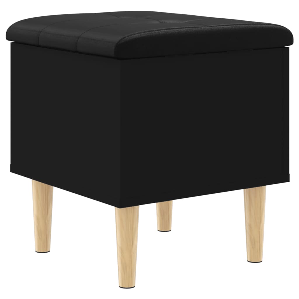 Oppbevaringsbenk Svart 42X42X46 Cm Konstruert Tre