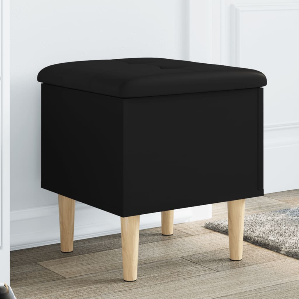 Oppbevaringsbenk Svart 42X42X46 Cm Konstruert Tre