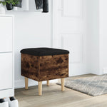 Oppbevaringsbenk Røkt Eik 42X42X46 Cm Konstruert Tre