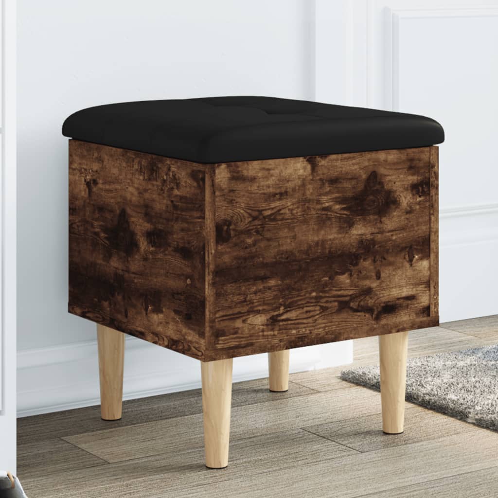 Oppbevaringsbenk Røkt Eik 42X42X46 Cm Konstruert Tre
