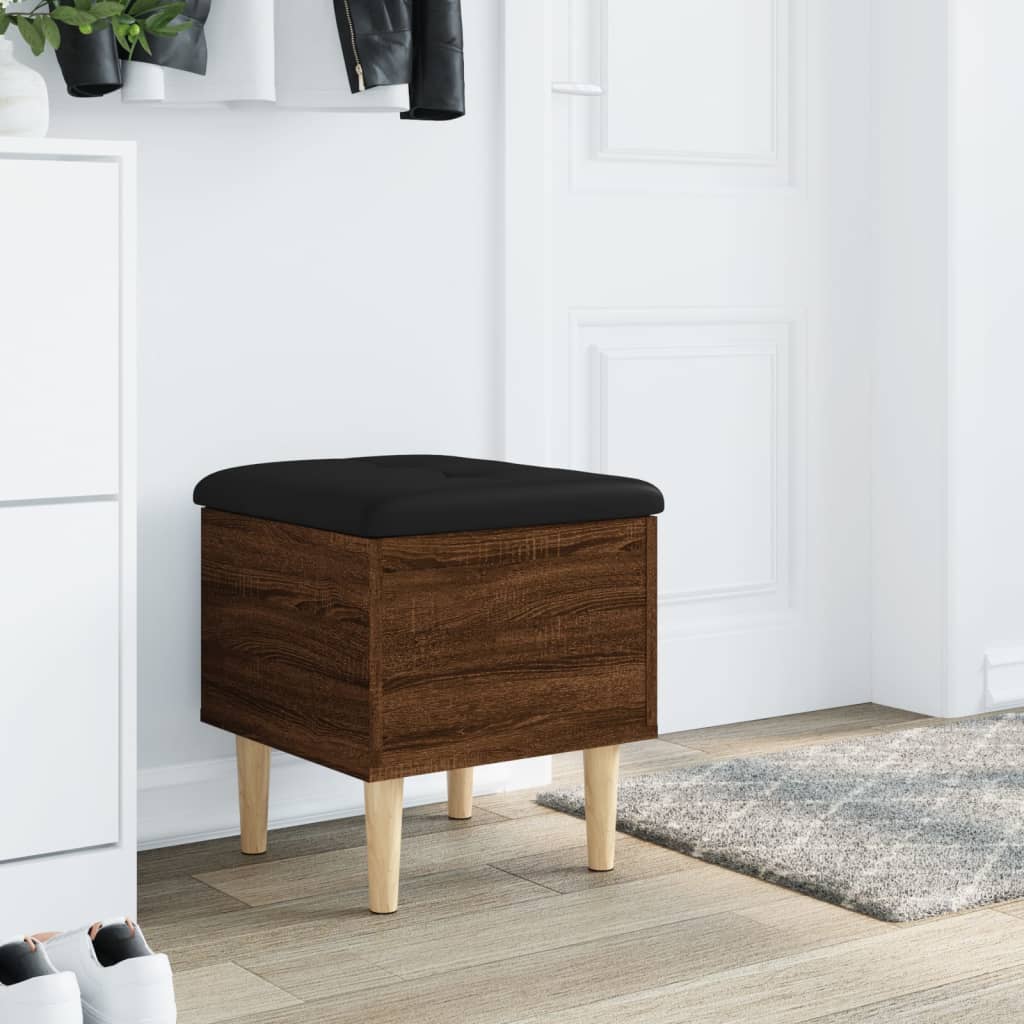 Oppbevaringsbenk Brun Eik 42X42X46 Cm Konstruert Tre