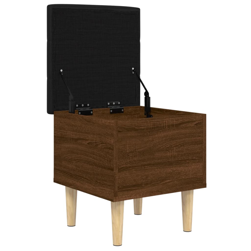 Oppbevaringsbenk Brun Eik 42X42X46 Cm Konstruert Tre