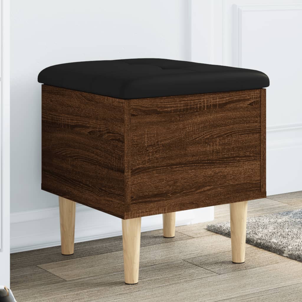 Oppbevaringsbenk Brun Eik 42X42X46 Cm Konstruert Tre