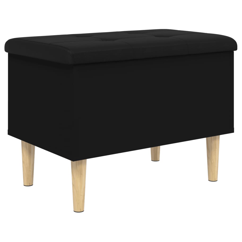 Oppbevaringsbenk Svart 62X42X46 Cm Konstruert Tre