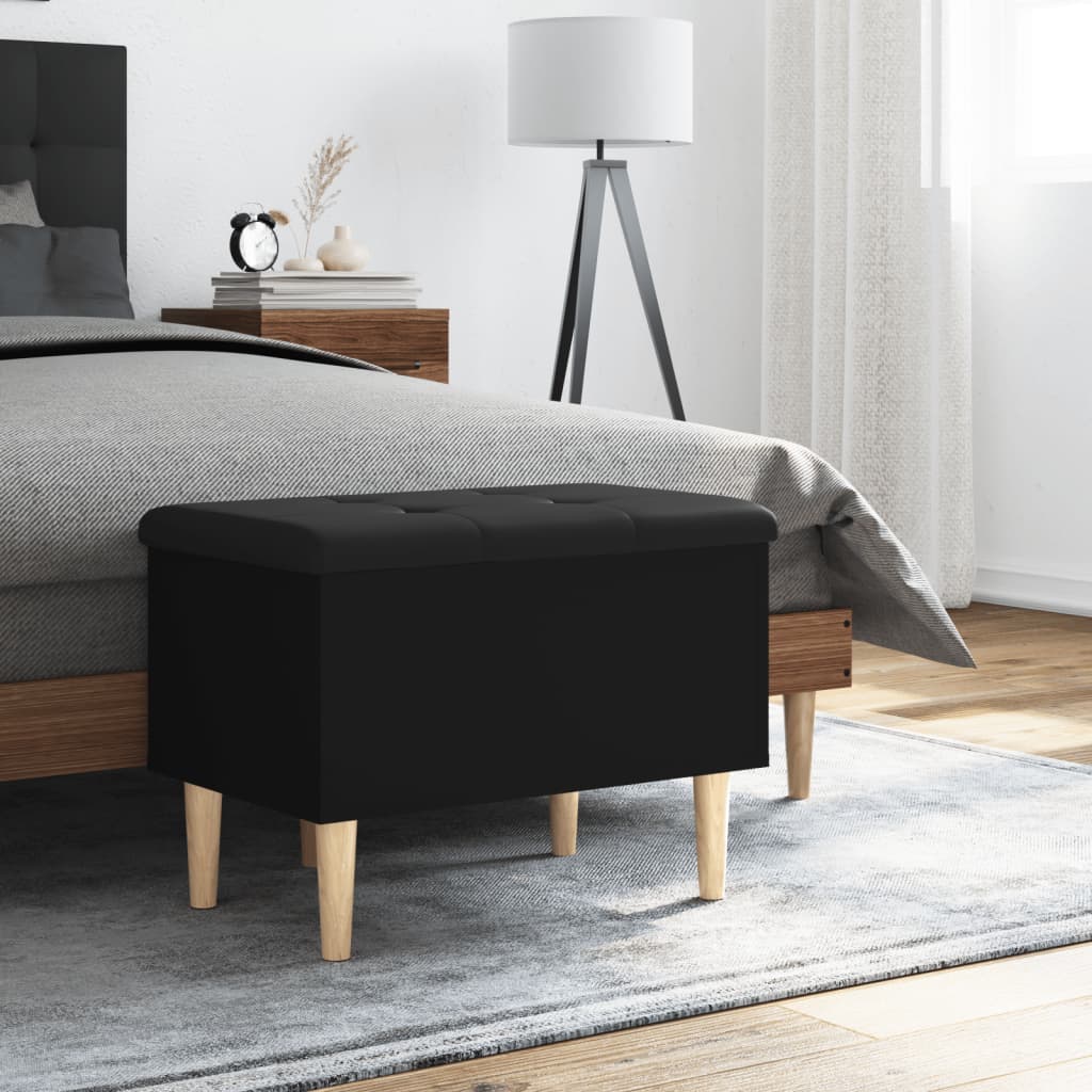 Oppbevaringsbenk Svart 62X42X46 Cm Konstruert Tre