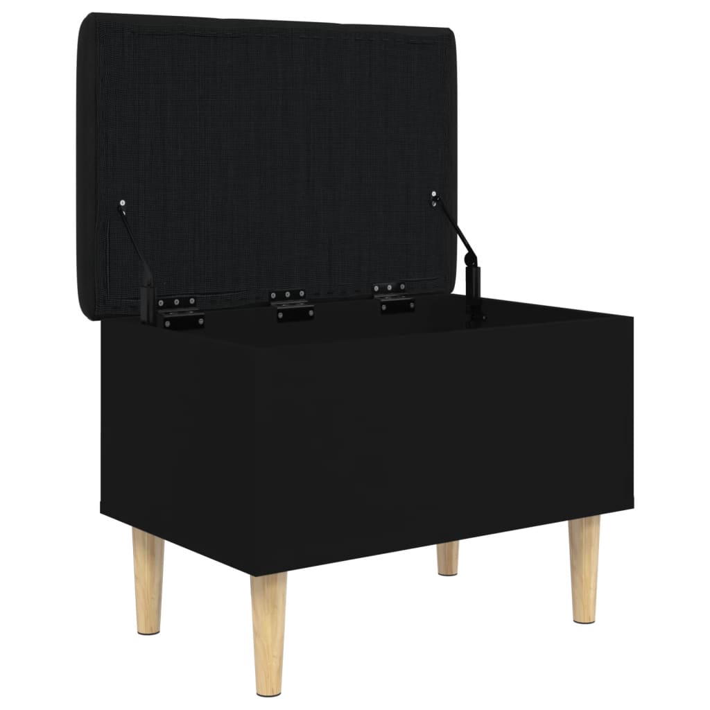 Oppbevaringsbenk Svart 62X42X46 Cm Konstruert Tre
