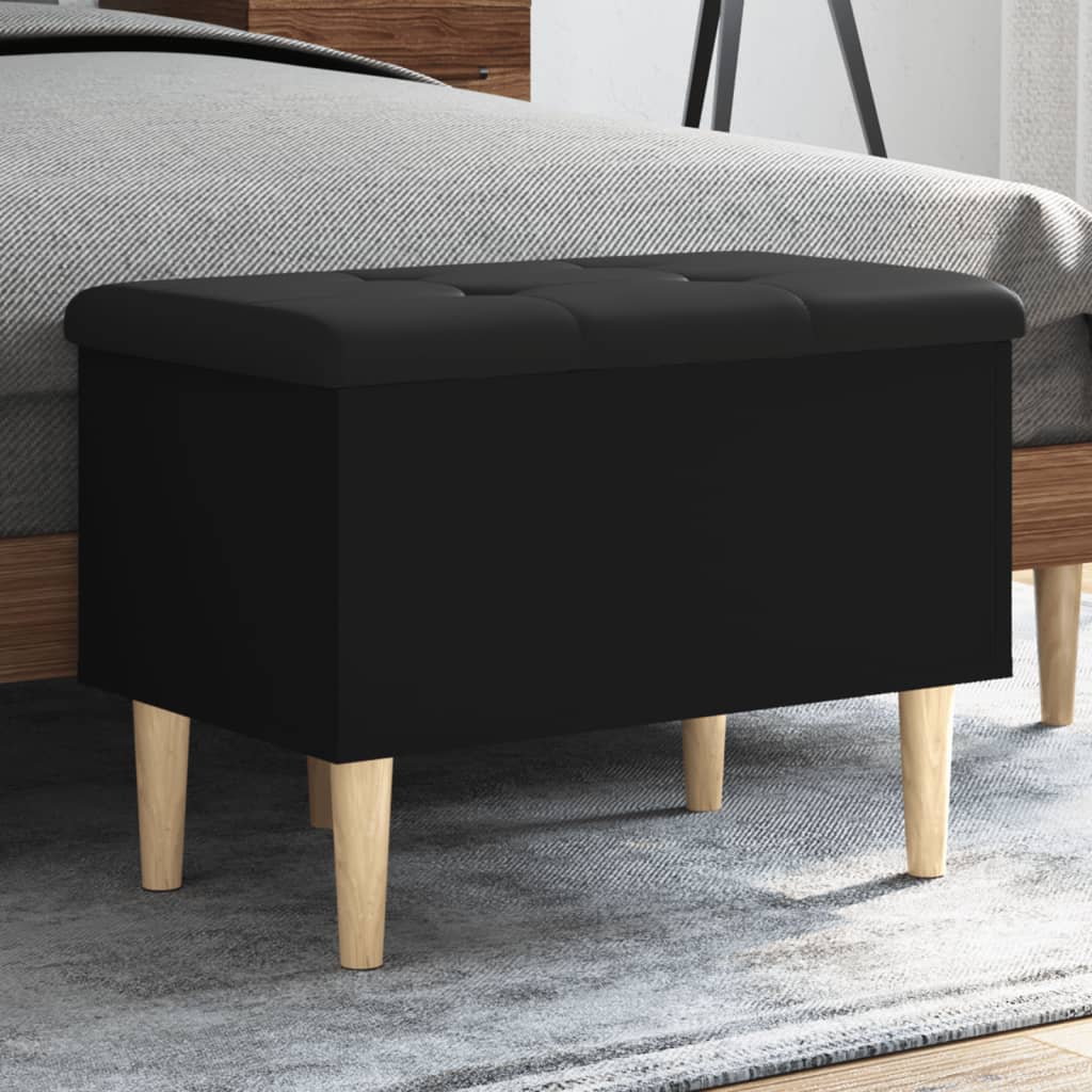 Oppbevaringsbenk Svart 62X42X46 Cm Konstruert Tre
