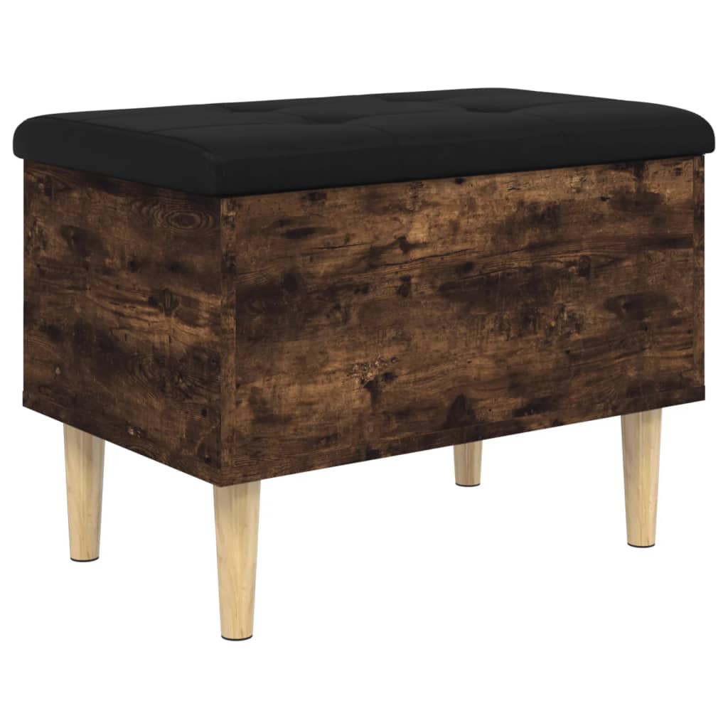 Oppbevaringsbenk Røkt Eik 62X42X46 Cm Konstruert Tre
