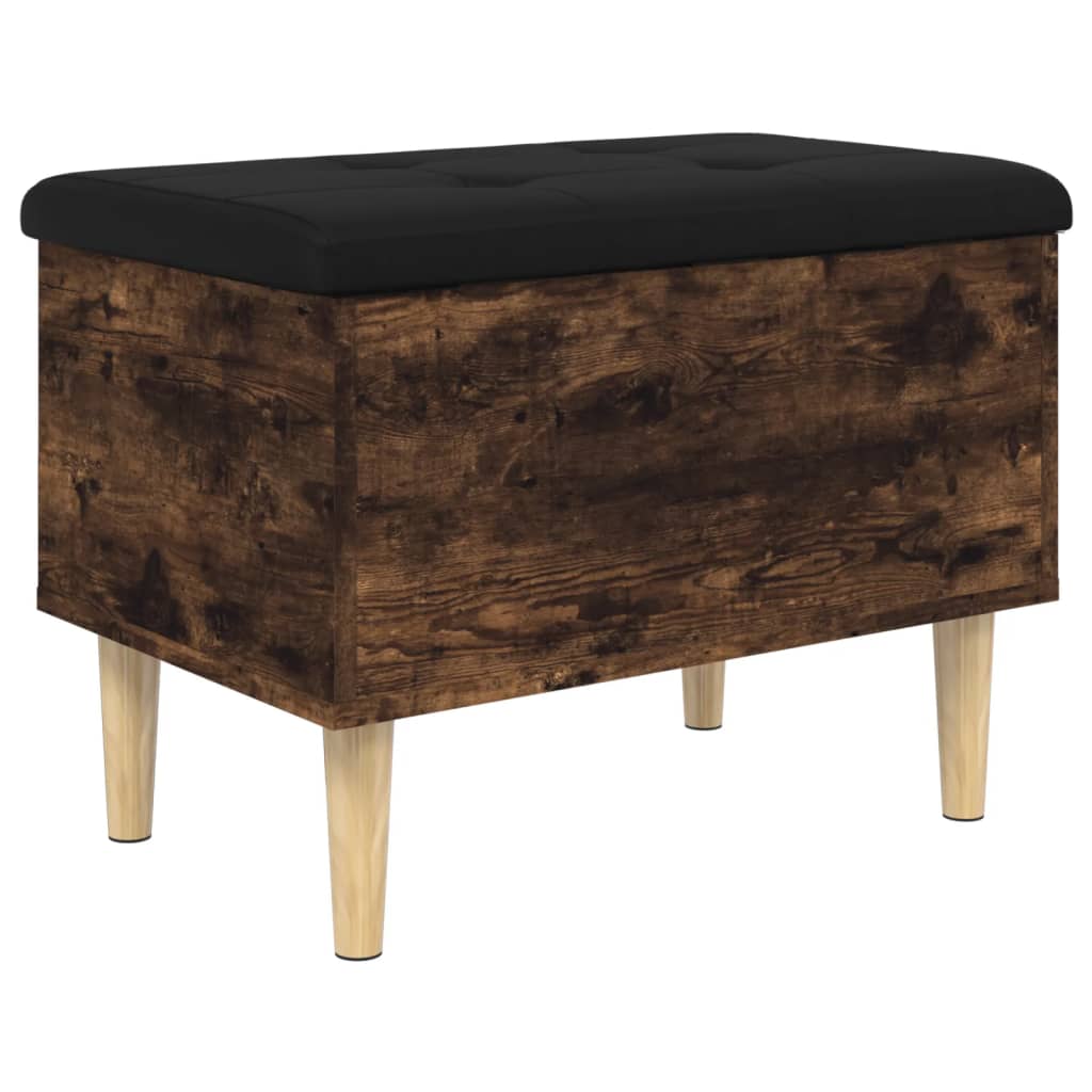 Oppbevaringsbenk Røkt Eik 62X42X46 Cm Konstruert Tre